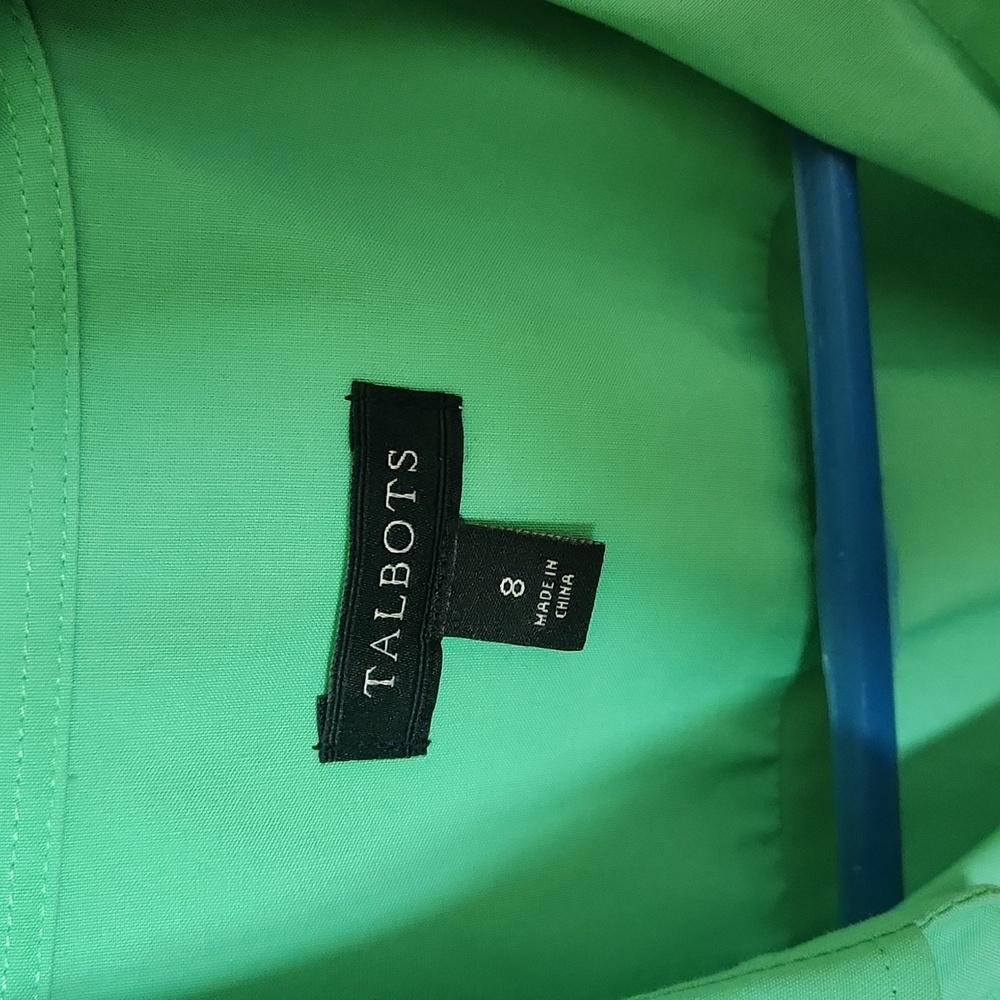Talbots Vibrant Green Sleeveless Blouse - Picture 2 of 5